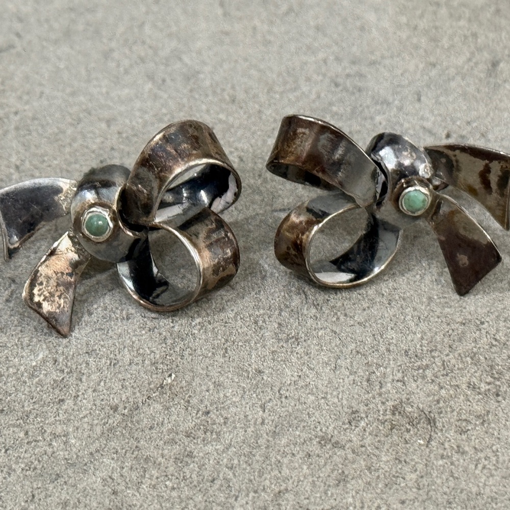 Elegant Silver Bow Earrings
